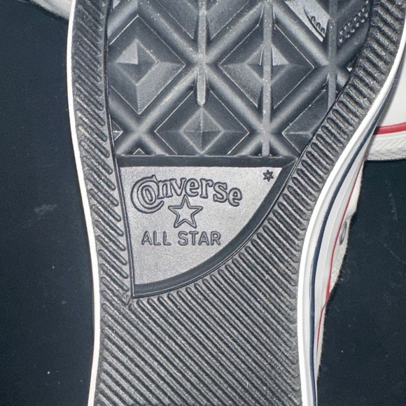 Converse White and Red High-Top Sneakers - Picture 2 of 5